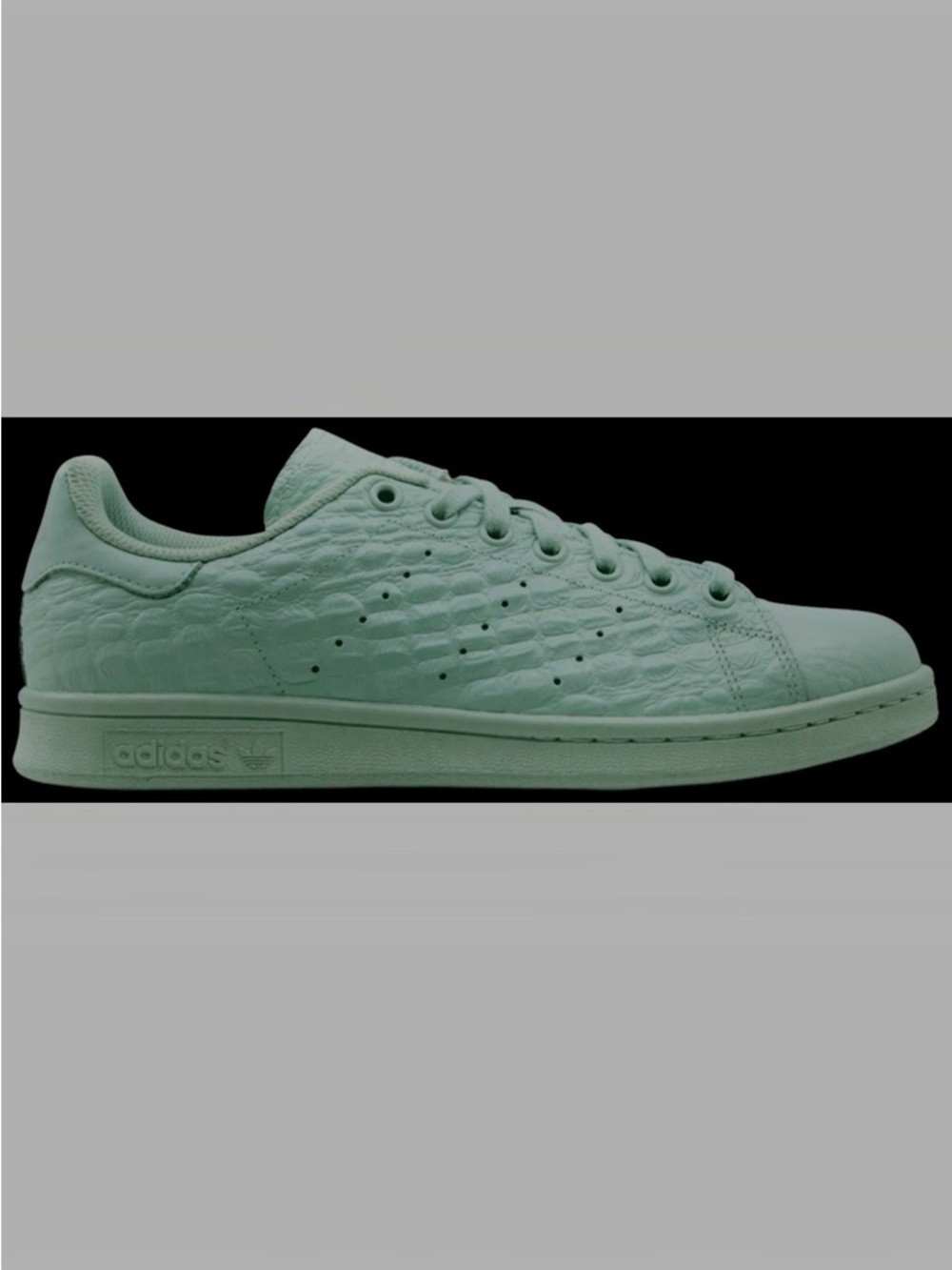 adidas Mint Green Croc-Embossed Stan Smith Sneaker